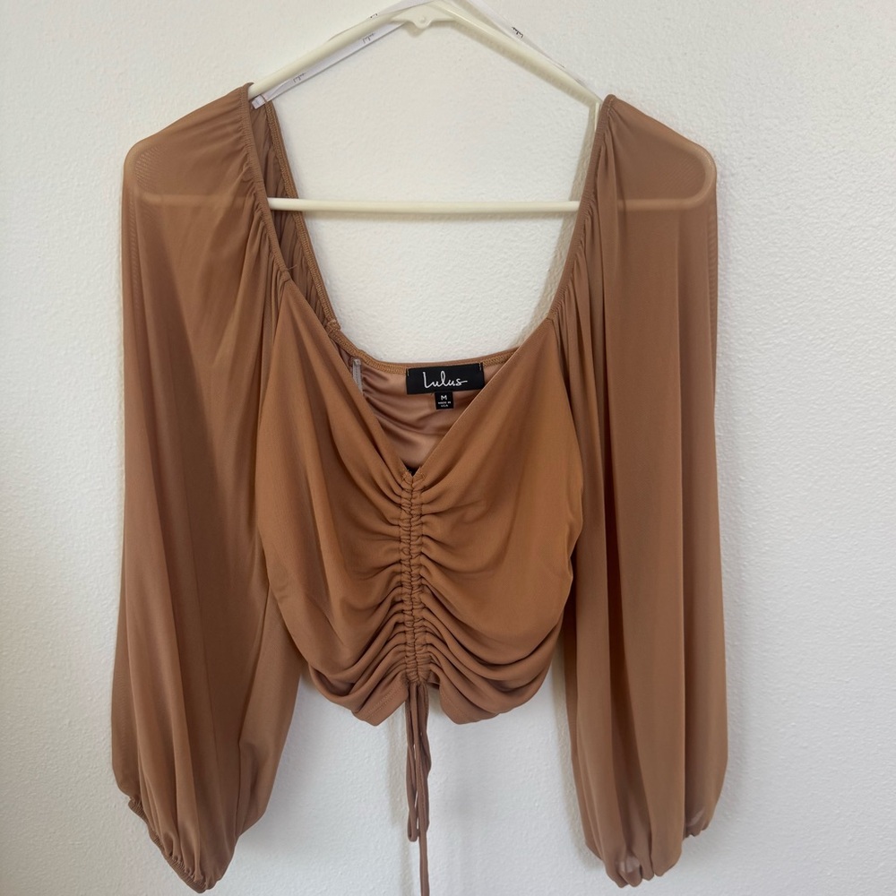 Beige Ruched Blouse